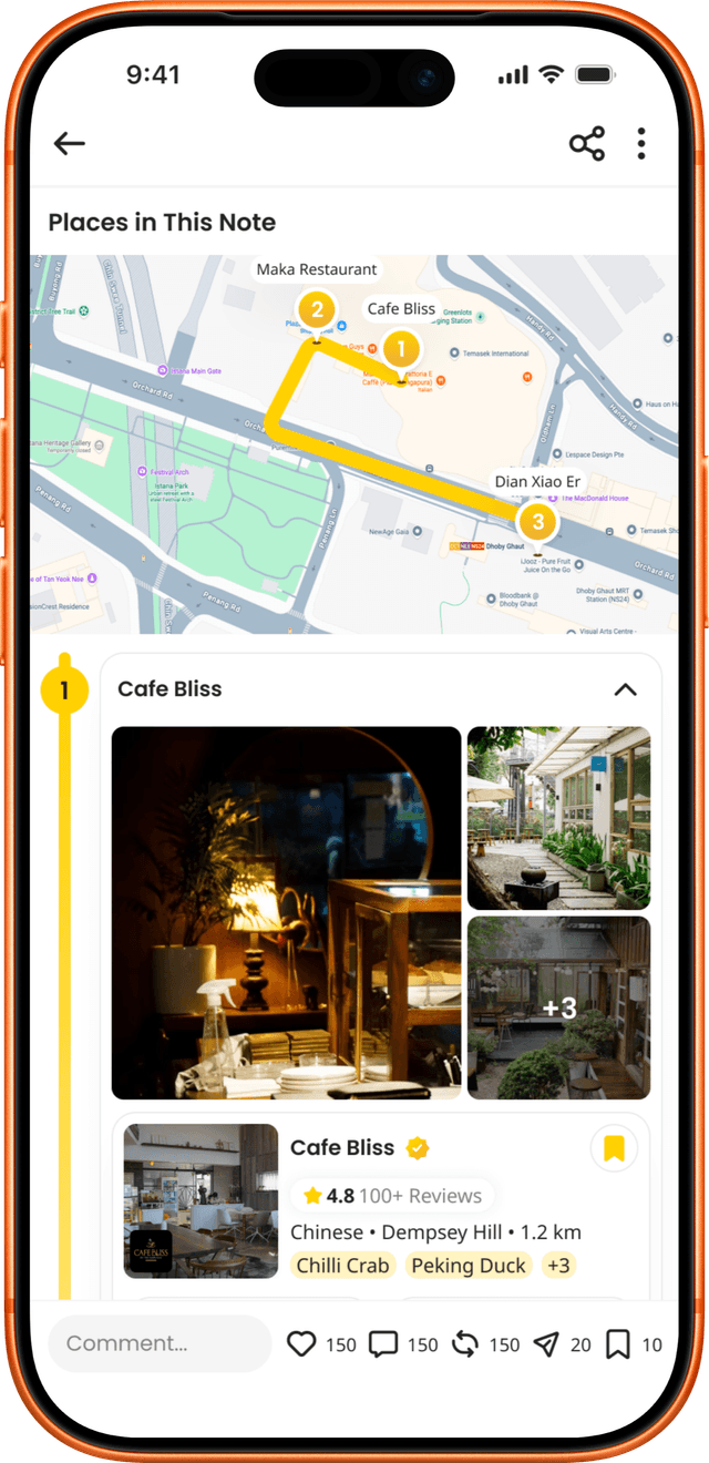 Itinerary route map view